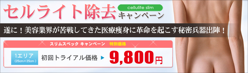 セルライト除去キャンペーン特別価格9800円